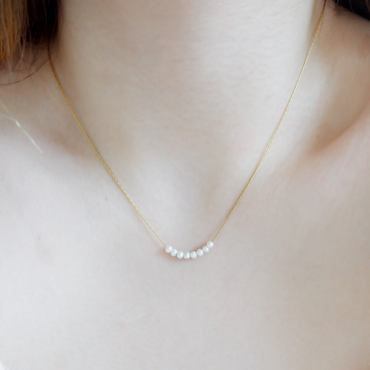 Pearly Pearl Necklace (Gold)