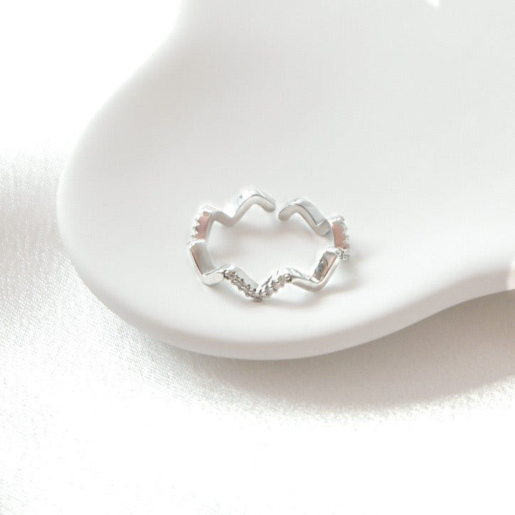 Wave Adjustable Ring (Silver)