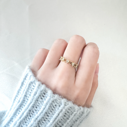 Aphrodite Hearts Adjustable Ring (Gold)