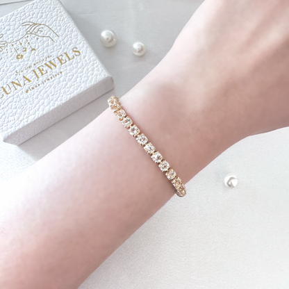 Classic Tennis Bracelet Adjustable (Gold)