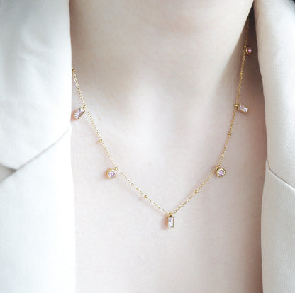 Rose Quartz Necklace (Gold)