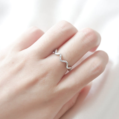 Wave Adjustable Ring (Silver)