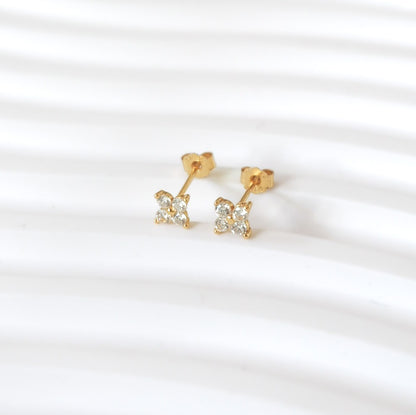 Olivia Clover Stud Earrings (Gold)