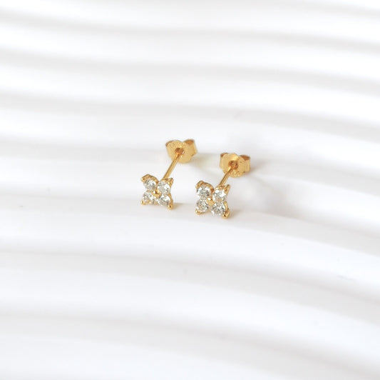 Olivia Clover Stud Earrings (Gold)