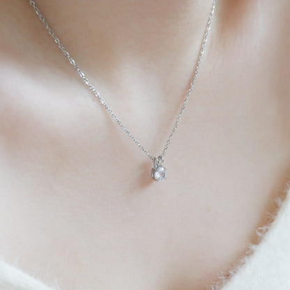 The One Diamond Necklace (Silver)