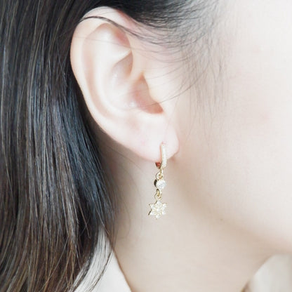 Stardust Huggie Hoop Earrings (Gold)