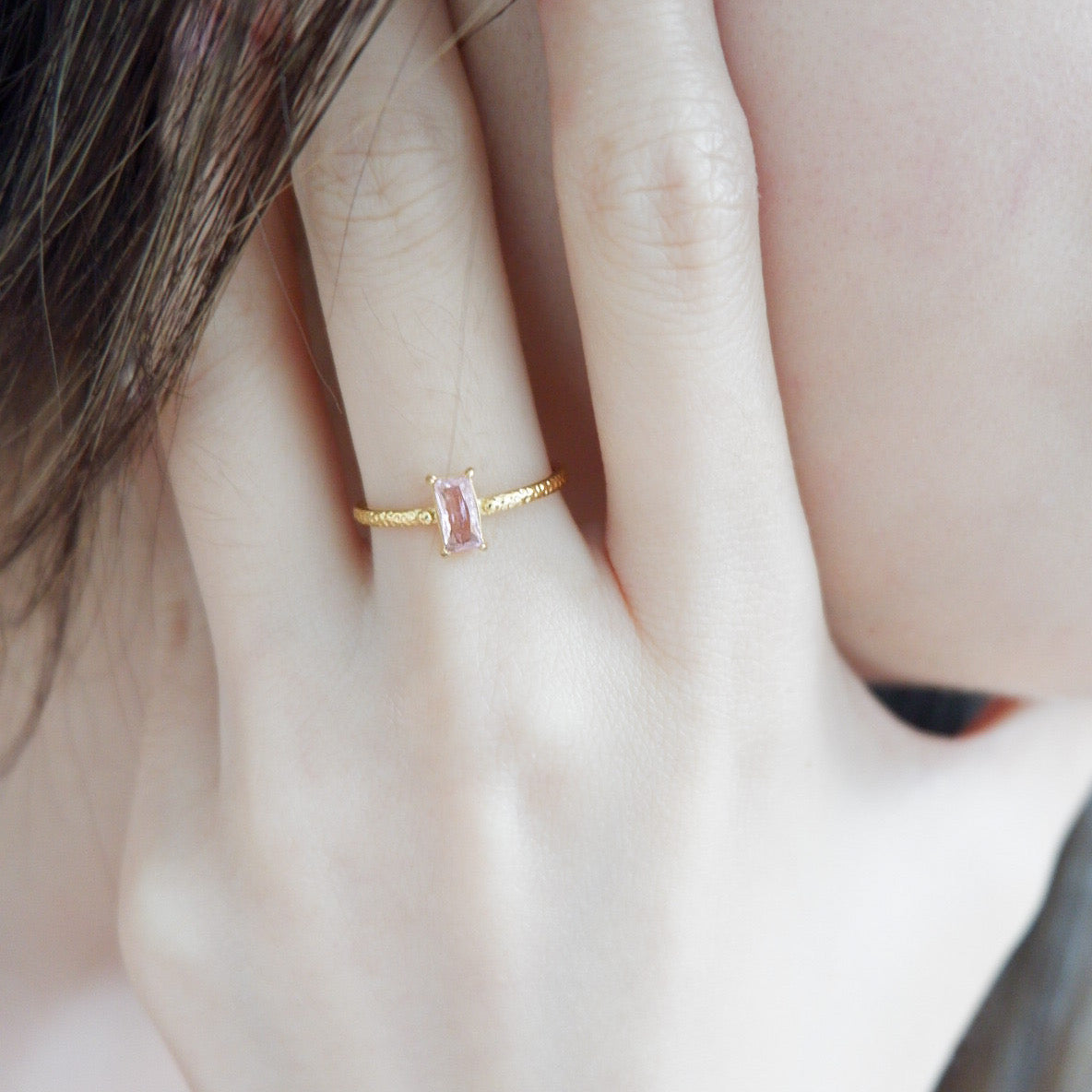 Love Stone Adjustable Ring (Gold)