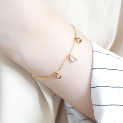 Rose Quartz Bracelet (Gold)