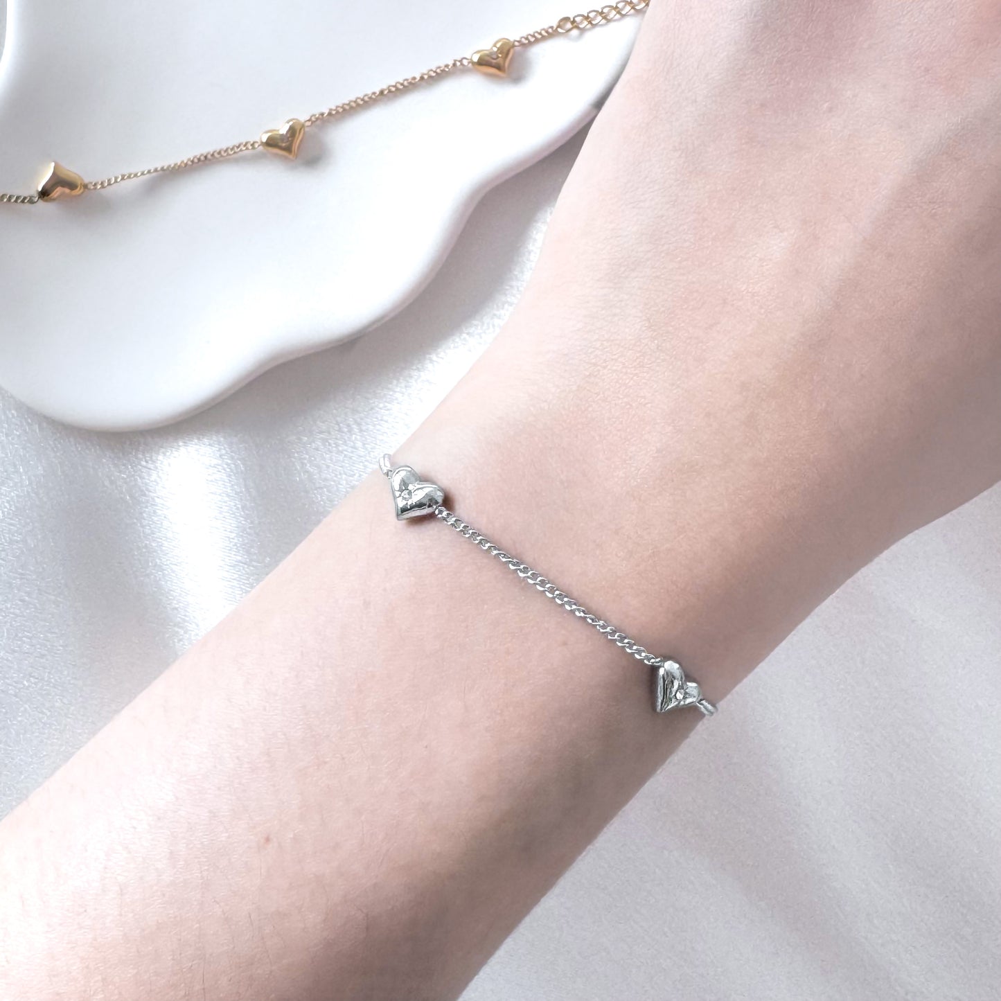 Mila Hearts Bracelet (Silver)