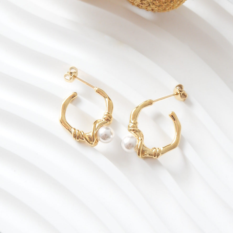 Jane Pearl Earrings (Gold)