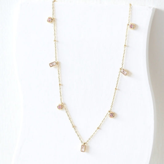 Rose Quartz Necklace (Gold)