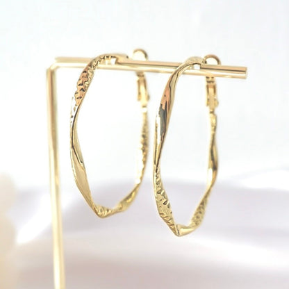 Circe Twisted Hoop Earrings (Gold)