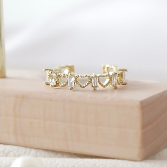 Aphrodite Hearts Adjustable Ring (Gold)