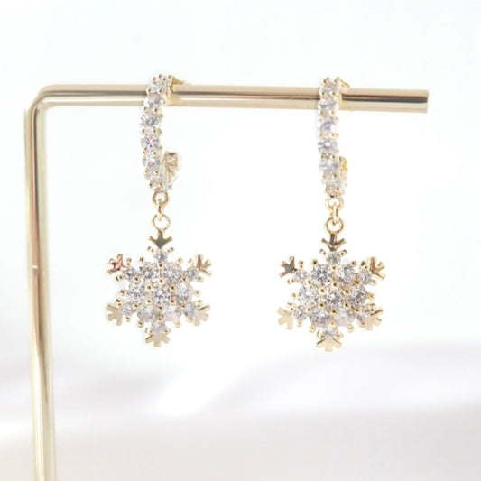 Starry Snowflake Earrings (Gold)